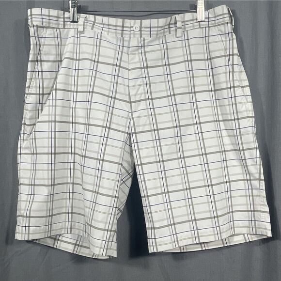 NIKE GOLF DRI-FIT TECH PERFORMANCE SHORT 388782 Sand Plaid sz‎ 38 x 11 Sporty - Picture 1 of 9